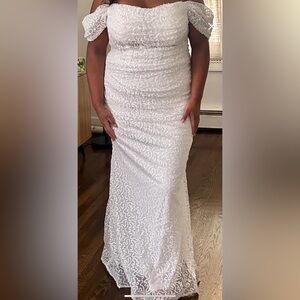 Elegant White Sequin Gown
